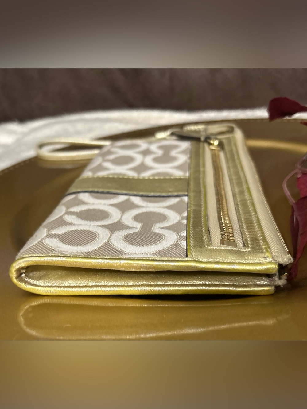COACH Julia Op Art Signature Zippy Wallet Wristlet.- - Picture 8 of 13